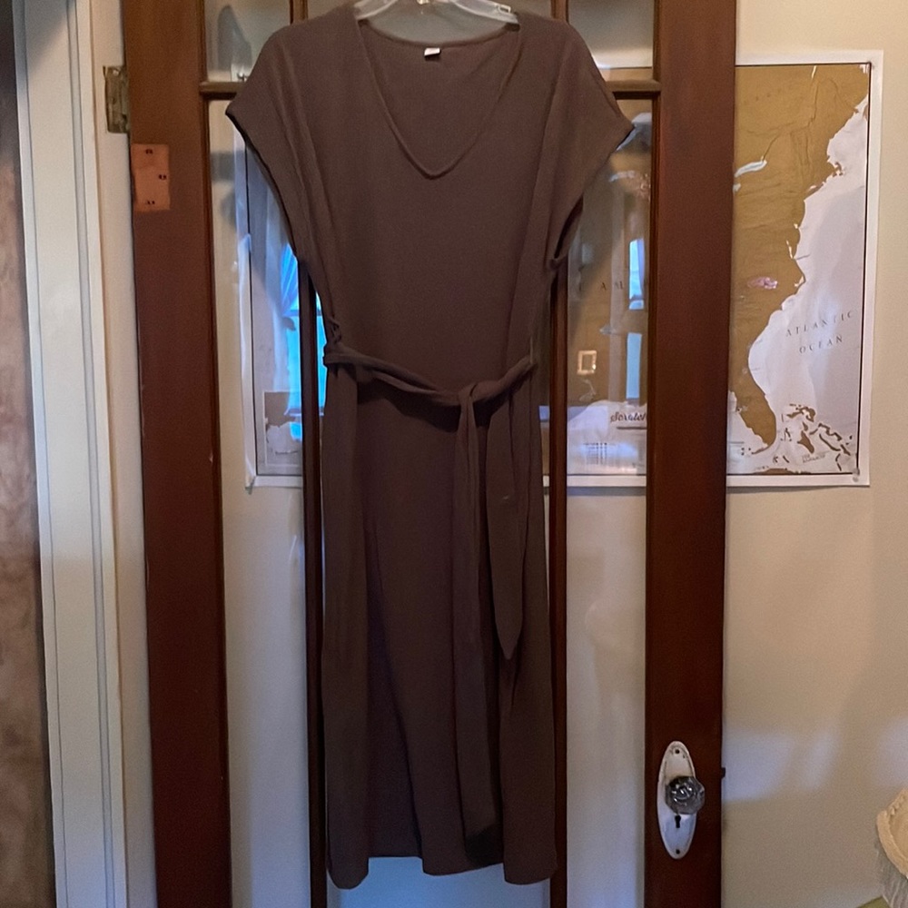 Mauve Old Navy Knit Dress with Tie Waist